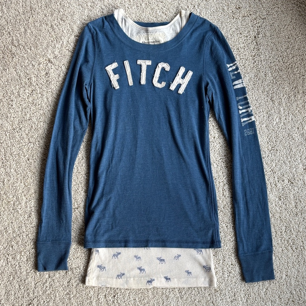 Vintage Abercrombie & Fitch Blue Long Sleeve Tee
